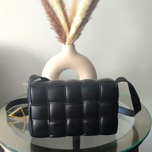 Black Padded Cassette Shoulder Bag